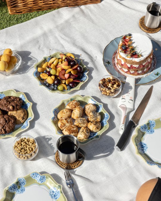 Tile Tabak XS, mavi floral çini desenli kağıt tabak