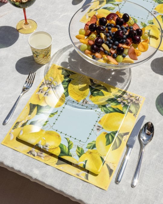 Mix&Match amerikan servis, limon desenli kağıt amerikan servis